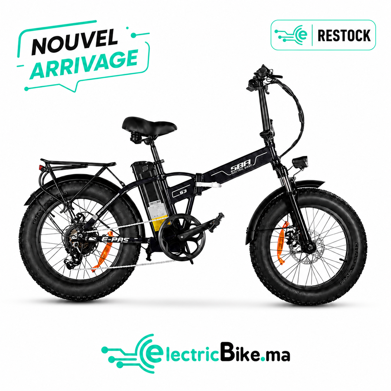SBA BIKE S3 vélo électrique Pliable avec Accélérateur et Assistance au Pédalage - Bons plans à saisir !